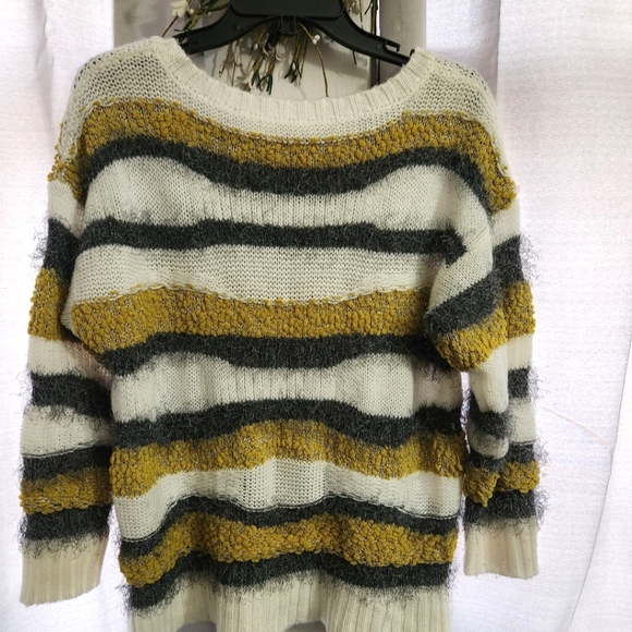 EUC! RBL Striped, Fuzzy Knit Sweater - Picture 2 of 5
